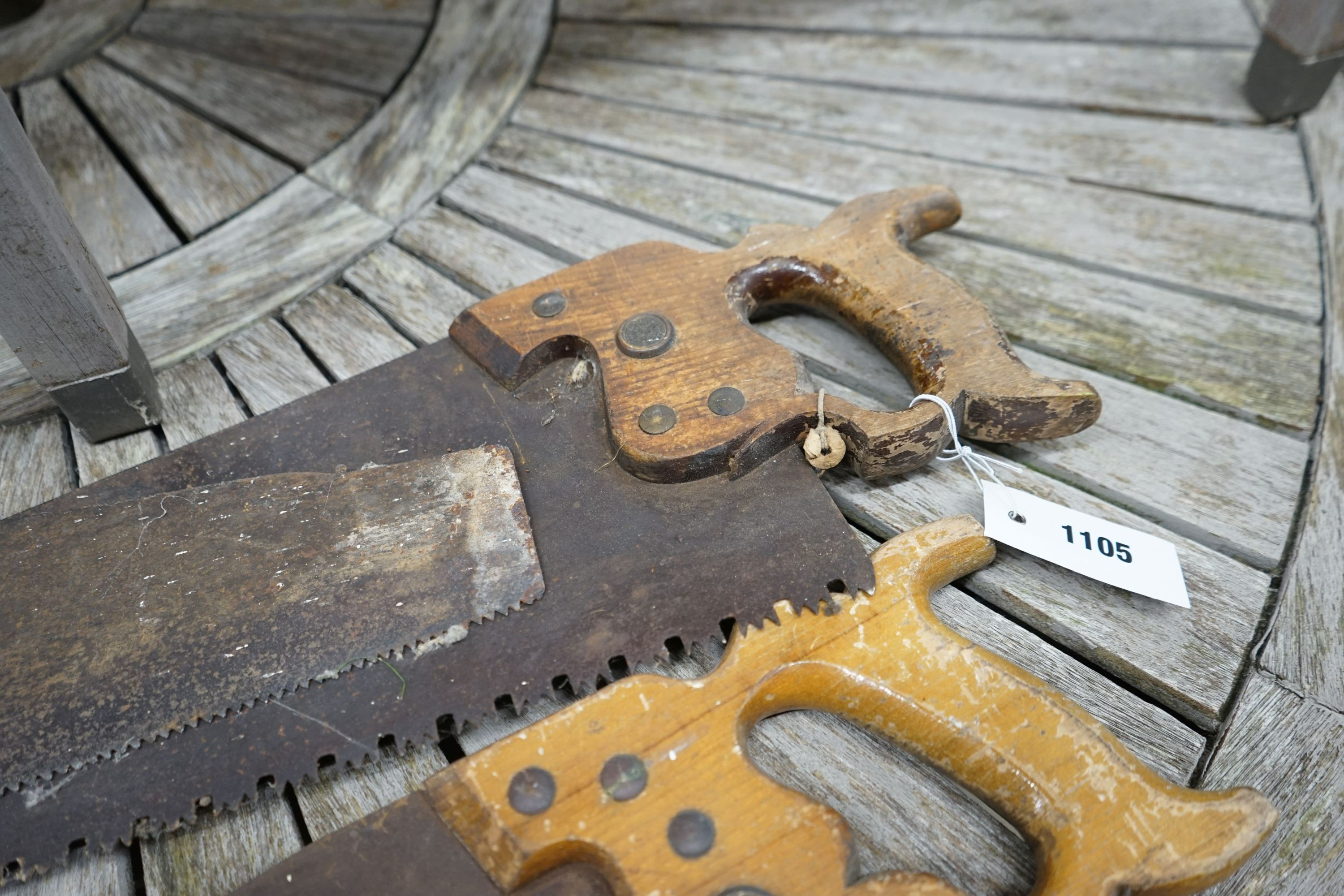 Three vintage hand saws